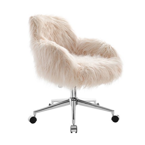 White fluffy chair store target