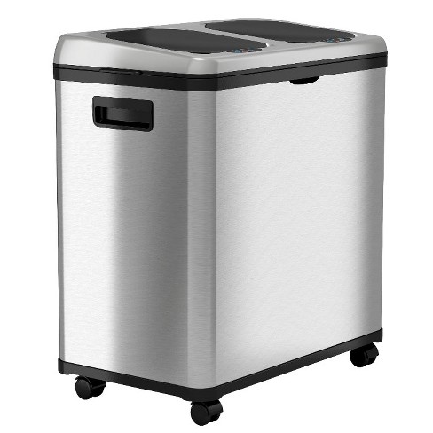 16 Gal. (60 l) White Steel Touch Top Trash Can