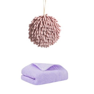 REGALWOVEN Solid Soft Absorbent Hand Towels for Bathroom Kitchen 14" x 30"/6" x 6" 2 Pcs