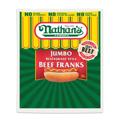 Nathan's Famous Jumbo Restaurant Style Beef Franks - 12oz/5ct
