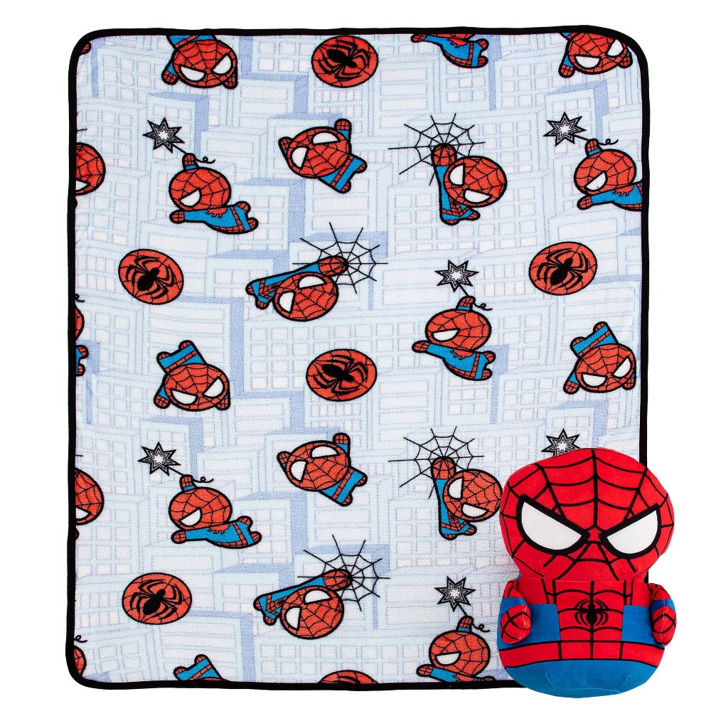 Photos - Duvet 40"x50" Marvel Spider-Man Silk Touch Kids' Throw Blanket and HD Hugger