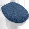 Home Mart Goods 3 Piece Set Blue Soft Cozy Plush Chenille Bath Mat Highly Absorbent Bathroom Rug - 2 of 3