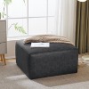 Okak Modern Comfortable Square Ottoman Bench Side Table Soft Upholstered Footrest Stool for Living Room, Hallway, Bedroom, Entryway, Black - 2 of 4