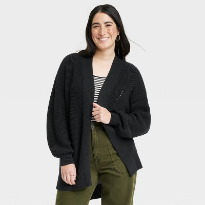 Black open outlet cardigan