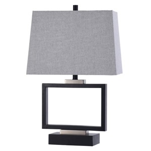 Logan Open Design Table Lamp with Chrome Accents & Canvas Drum Shade - StyleCraft - 1 of 4