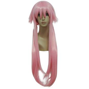 Unique Bargains Women's Wigs 33" Pink with Wig Cap