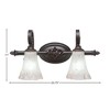 Toltec Lighting Elegante 2 - Light Vanity in  Dark Granite with 5.5" Fluted Frosted Crystal Shade - 2 of 2