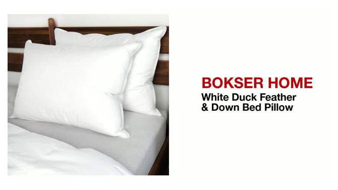 2 Pack Medium White Duck Feather & Down Bed Pillow | BOKSER HOME, 2 of 13, play video
