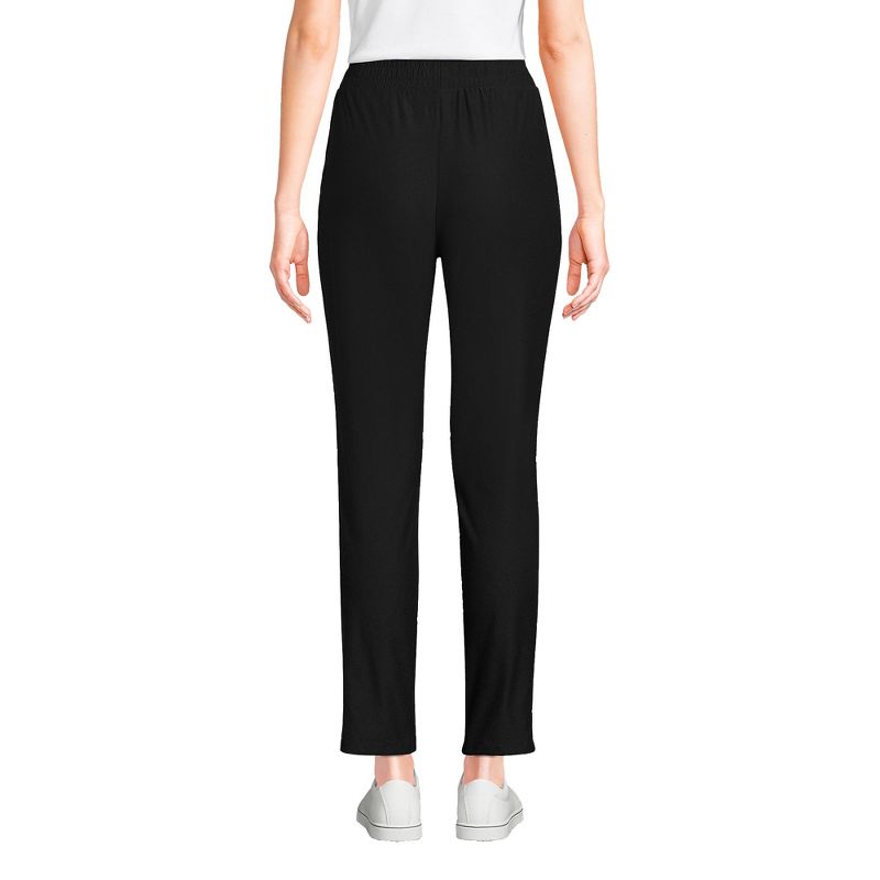 Lands' End Women's Active High Rise Soft Performance Refined Tapered Ankle Pants, 2 of 7