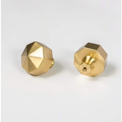 attop Solid Brass Knobs Beautiful Brushed Gold Kitchen Cabinet Knobs Contemporary Euro Style Dresser Drawer Knob Handles (8Pack Diameter:0.94"(24mm)