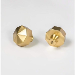 attop Solid Brass Knobs Beautiful Brushed Gold Kitchen Cabinet Knobs Contemporary Euro Style Dresser Drawer Knob Handles (8Pack Diameter:0.94"(24mm) - 1 of 4