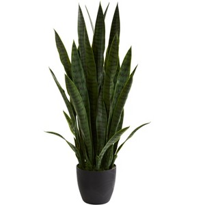 Nearly Natural 38-in Artificial Sansevieria Snake Plant, Green - 1 of 4