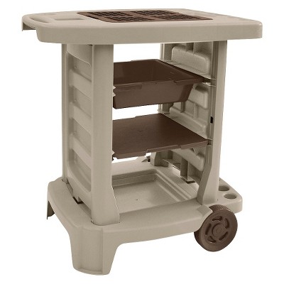 Resin Garden Center Garden Cart - Taupe Brown - Suncast