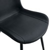 Homy Casa Set of 6 Black Faux Leather Dining Chairs with Metal Legs for Kitchen or Dining Room - 4 of 4