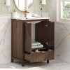 Christopher Knight Home Aria Modern 24" Wood Textured Bathroom Vanity with Ceramic Sink with Full-Extension Drawer - 2 of 4