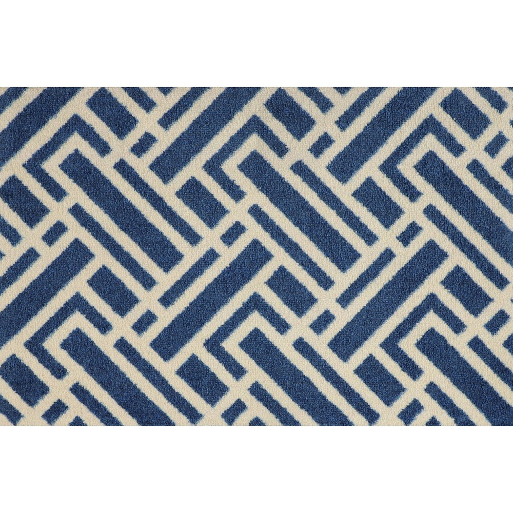 Photos - Doormat Bungalow Flooring 2'x3' ColorStar Deco Grid  Navy Blue  