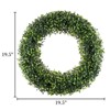FIONECA Oaks 19.5-Inch Boxwood Wreath - Round UV Resistant Artificial Spring, Summer, Fall, or Winter Wreath - Indoor/Outdoor Wreaths for Front Door - 3 of 4