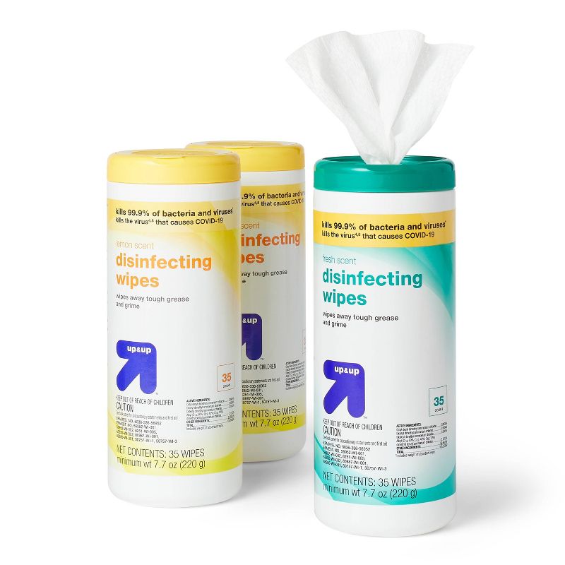 Lemon and Fresh Scent Disinfecting Wipes - 35ct/3pk - up &#38; up&#8482;, 2 of 4