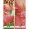EXLURA Women's 2025 Summer Short Puff Sleeve Casual Short Mini Dresses Tie Back Square Neck A-Line Sundress - 3 of 4