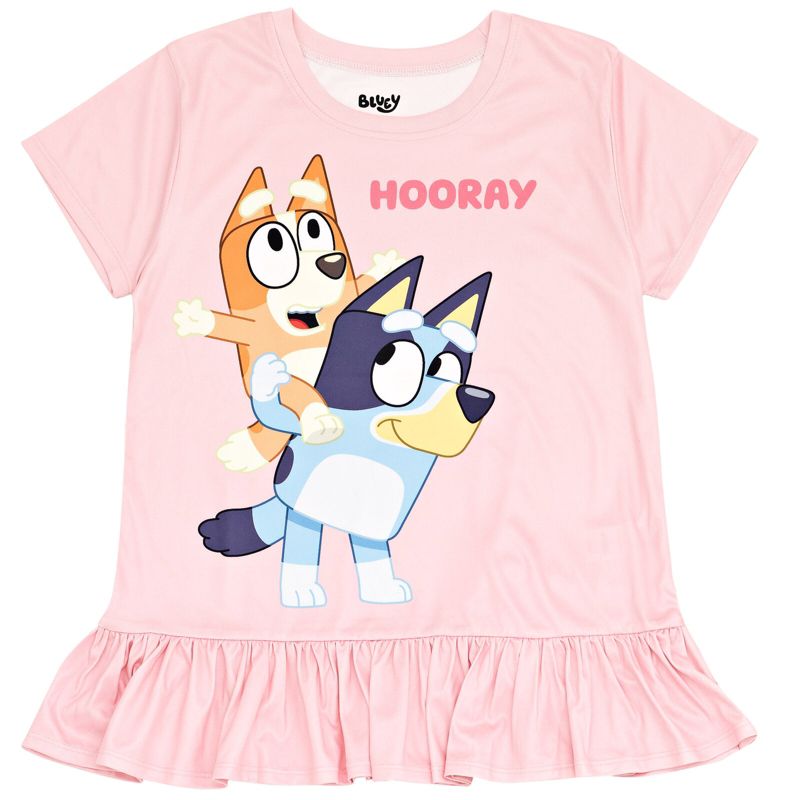 Bluey Bingo Girls T-Shirt and Shorts Outfit Set Toddler to Big Kid, 2 of 6