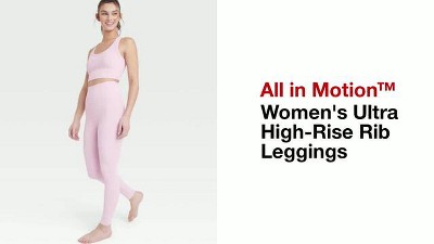 All In Motion Leggings Women's XS Flex High Rise 7/8 Ribbed Rose