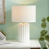 Hudson and Canal 23" Tall Table Lamp with Fabric Shade - 2 of 4