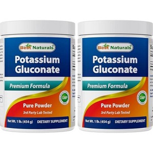 2 Pack Best Naturals Potassium Gluconate 1 Lb Powder - 1 of 4