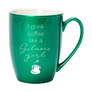 Elanze Designs I Drink Coffee Like A Gilmore Girl Emerald Green 10 ounce New Bone China Coffee Cup Mug - 1 of 4