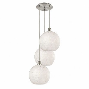 White Mouchette - 3 Light Cord Hung Multi Pendant In Modern Style-13.5 Inches Tall and 18.5 Inches Wide - 1 of 1