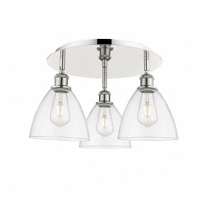 Bristol Glass - 3 Light Flush Mount In Industrial Style-10 Inches Tall and 19.25 Inches Wide - 1 of 1