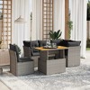 vidaXL Garden Sofa Set Grey with dark grey cushions - 2 of 4