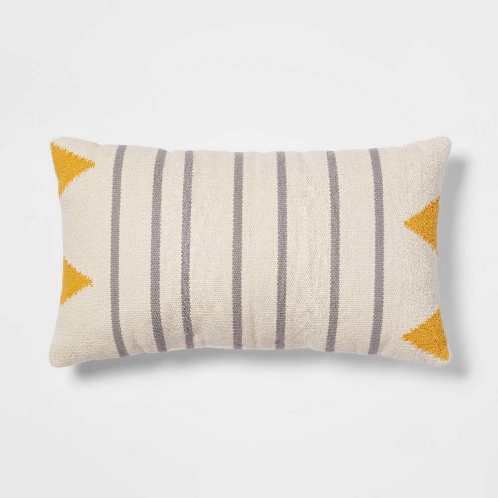 Oversized Geometric Lumbar Throw Pillow Light Gold - Threshold