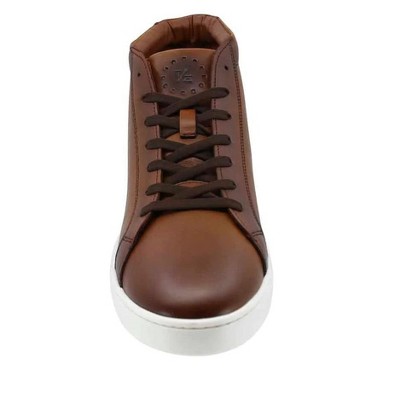 Triples Men's Leather High Top Urban Sneakers,Brown — фото 3