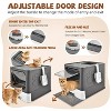 LunaLulinlk gray Upgraded oversized cat litter box with scoop, upgraded adjustable door cat litter box with enlarged drawer - 4 of 4