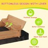 Kids Wooden Sandbox with Lid, Outdoor Sand Box with Bench Seats - 4 of 4