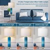 26'' Glass Table Lamp In Living Room 3 Color Set Of 2,Table Lamps Modern With USB C & A Ports,Modern Table Lamps Bedroom-The Pop Home - 4 of 4