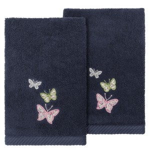 Linum Home Textiles 100% Turkish Cotton MARIPOSA Embellished Towel Set - 1 of 4