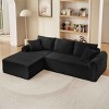 Modular Sectional Chaise Lounge Sofa, Free-Combination Sofa with Arched Armrests, Upholstered Corduroy Sofa with Cushion-Coolbibila - 2 of 4