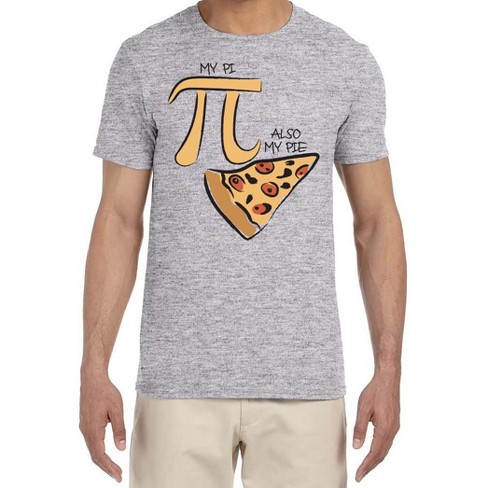 My Pi Also My Pie Pizza Men's Funny Math Teacher's Shirt Pi Day T-Shirt Heather Grey - image 1 of 1