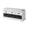 Storage Bench, Wooden Storage Bench Organizer with 3 Drawers and 3 Baskets, Entryway Shoe Bench with Cushion for Living Room, Hallway, Entryway - 4 of 4