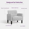TYBOATLE Accent Chair for Living Room Chairs, Fabric Tufted Upholstered Arm Chair, Comfy Upholstered Reading Accent Chairs Side Chair, Light Grey - 4 of 4