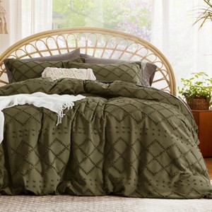 Bedsure | Solid Minimalist Embroidery Duvet Cover Set Cozy and Stylish Bedding Set - 1 of 4