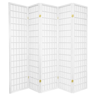 Oriental Furniture 6 Ft Tall Window Pane Shoji Screen, Natural, 8 panel, shoji  paper 