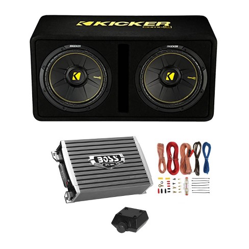 Kicker Dual 10 1200w 2 Ohm Sub Enclosure 1500w Monoblock Amp W Wiring Kit Target