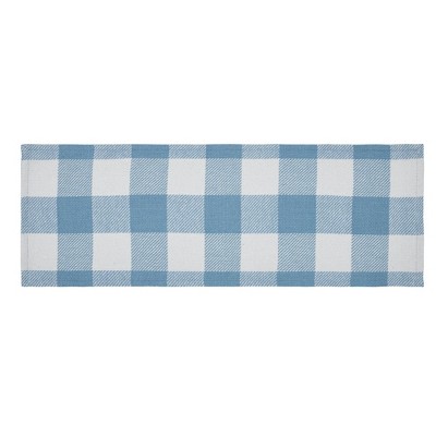 Annie Buffalo Check Blue Runner 12x36