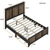 Full Size Farmhouse Platform Bed with Frame, Rustic Wooden Slat Panel Design and Sturdy Plywood Support System-Maison Boucle - 3 of 4