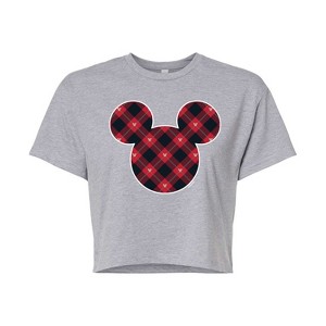 Women's - Disney - Argyle Mickey Cropped Graphic T-Shirt - 1 of 4