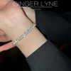 CZ Tennis Bracelet for Women Adjustable Chain Slide Bead White Gold Plated Ginger Lyne Collection - 2 of 4