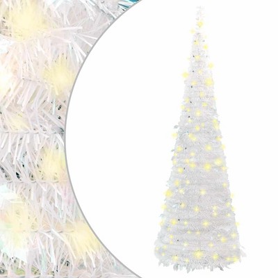 Artificial Christmas Tree White PVC and metal Collapsible