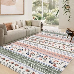 Bohemian Style Rug, Modern Geometric, Decorative, Soft, Thin, Stain-Resistant, Non-Slip - 1 of 4